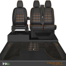 Load image into Gallery viewer, Ford Transit Custom INKA Front GTi Tartan Tailored Seat Covers &amp; Matching Tailored Floor Mat MY 2012+ ( 6 COLORS )
