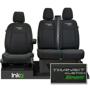 Ford Transit Custom Heavy Duty Genuine INKA Second Skin Front Seat Covers  MY 12-2023 [Choice of 6 Colours]