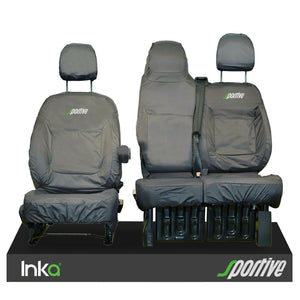 VAUXHALL VIVARO B X82 INKA FRONT TAILORED SEAT COVERS MODEL YEARS 2014-2018 "SPORTIVE" EMBROIDERY [Choice of 7 Colours]