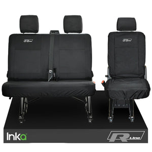 VW TRANSPORTER T6.1,T6,T5.1 KOMBI VAN INKA REAR WATERPROOF SEAT COVERS BLACK