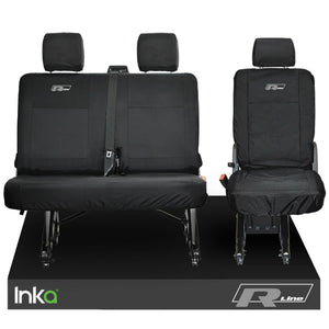 VW TRANSPORTER T6.1,T6,T5.1 KOMBI VAN INKA REAR WATERPROOF SEAT COVERS BLACK