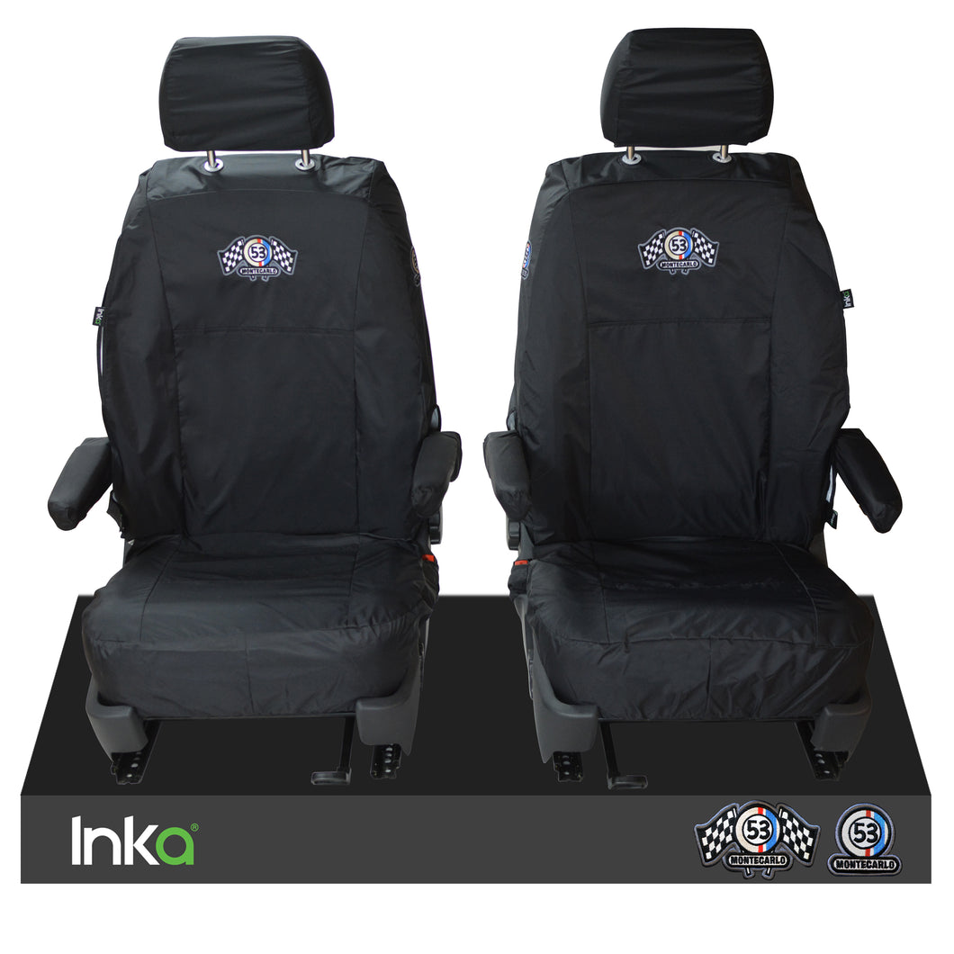 INKA Front 1+1 VW California T6.1,T6,T5.1 Herbie Tailored Waterproof seat covers Black