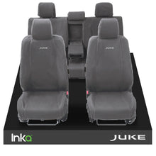 Load image into Gallery viewer, NISSAN JUKE - 1st Row 1+1 &amp; 2nd Row 2+1 - 60/40 Rear With Centre Armrest - Model Year 2013-2020 WITH JUKE EMB (Available In 2 Colours)
