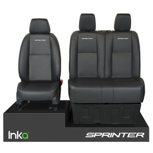 Mercedes Benz Sprinter MK2 INKA OEM Leatherette Tailored Front Seat Covers Black MY-2006-17 (Choice of  Colours )