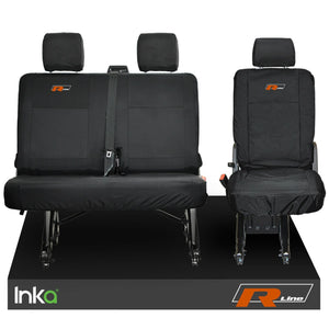 VW TRANSPORTER T6.1,T6,T5.1 KOMBI VAN INKA REAR WATERPROOF SEAT COVERS BLACK