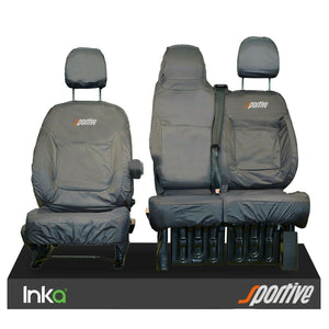 VAUXHALL VIVARO B X82 INKA FRONT TAILORED SEAT COVERS MODEL YEARS 2014-2018 "SPORTIVE" EMBROIDERY [Choice of 7 Colours]