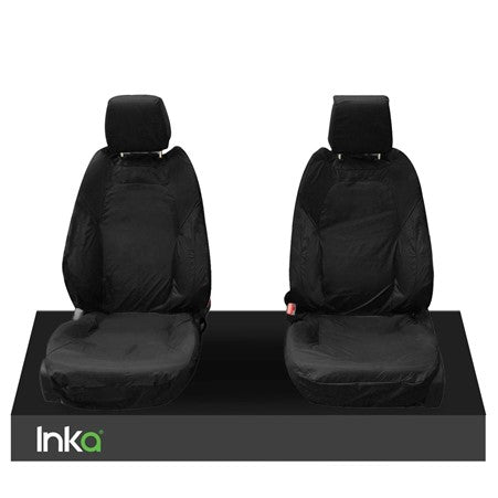 Range Rover Front Inka Fully Tailored Waterproof Seat Cover in Black With Arm Rests and DVD Headrests Right Hand Drive 2002-2009