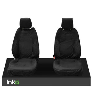Range Rover Evoque 3-Door 2010 - 2015 Front Inka Tailored Waterproof Seat Covers Driver and Single Passenger with DVD headrests in BLACK