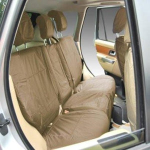 Range Rover L322 Inka Tailored Waterproof Rear Seat Covers 2002-2012 BEIGE Rear 60/40 Centre Armrest & Integrated Headrest RHD LHD