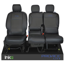 Load image into Gallery viewer, Toyota Proace City INKA Front 1+2 Tailored Plain Leatherette Seat Covers Black MY18+
