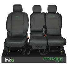 Load image into Gallery viewer, Toyota Proace City INKA Front 1+2 Tailored Plain Leatherette Seat Covers Black MY18+
