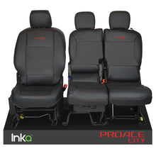 Load image into Gallery viewer, Toyota Proace City INKA Front 1+2 Tailored Plain Leatherette Seat Covers Black MY18+
