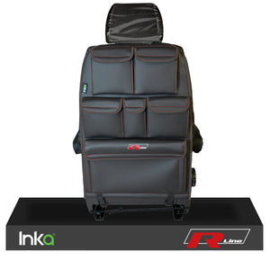 INKA Tailored VW Transporter T6.1, T6,T5.1,T5 R-Line Seat Storage Pocket Organiser Tidy Black