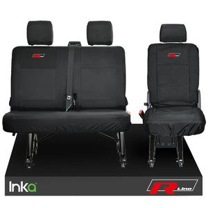 VW TRANSPORTER T6.1,T6,T5.1 KOMBI VAN INKA REAR WATERPROOF SEAT COVERS BLACK
