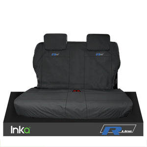 VW CADDY MAXI LIFE KOMBI INKA TAILORED WATERPROOF SEAT COVERS R-LINE EMBROIDERY [Choice of 3 Colours]