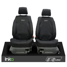 Load image into Gallery viewer, VW CADDY MK3 &amp; 4 INKA TAILORED WATERPROOF BLACK SEAT COVERS R-LINE EMBROIDERY (CHOICE OF 3 COLOURS)
