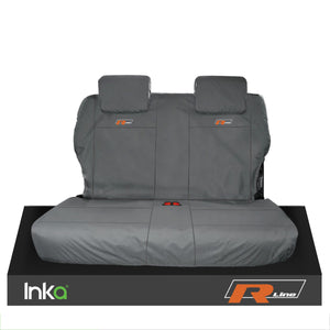 VW CADDY MAXI LIFE KOMBI INKA TAILORED WATERPROOF SEAT COVERS R-LINE EMBROIDERY [Choice of 3 Colours]