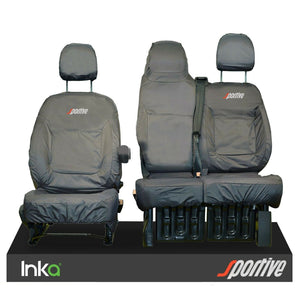 VAUXHALL VIVARO B X82 INKA FRONT TAILORED SEAT COVERS MODEL YEARS 2014-2018 "SPORTIVE" EMBROIDERY [Choice of 7 Colours]