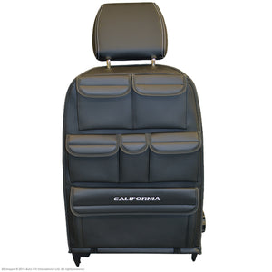 VW California T6,T5 Inka Multibox Seat Storage Pockets Organsier Tool Black Leatherette With bespoke " California" embroidery