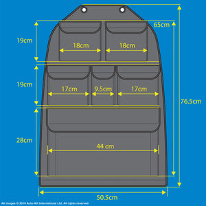 VW California T6,T5 Inka Multibox Seat Storage Pockets Organsier Tool Black Leatherette With bespoke " California" embroidery