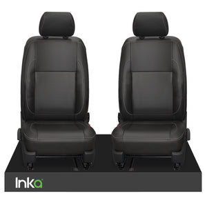 VW Transporter T6.1,T6,T5.1 Front 1+1 INKA Tailored Seat Covers Leatherette (7 Stitching Colours Available)