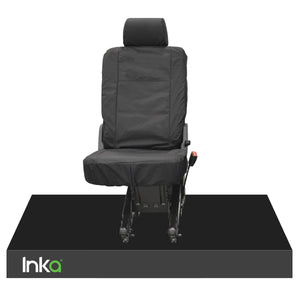 VW Transporter T5 2nd Row Single Seat Cover Inka Fully and Tailored Waterproof In Black