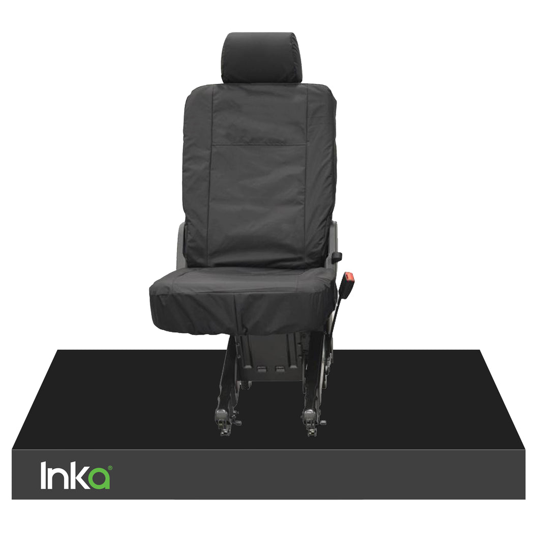 VW Transporter T5 2nd Row Single Seat Cover Inka Fully and Tailored Waterproof In Black