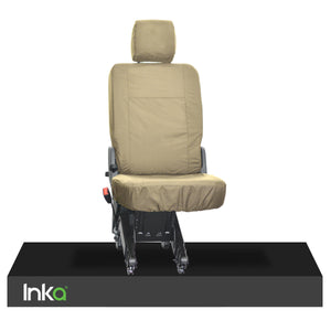 Volkswagen (VW) Transporter T5 Fully Tailored Waterproof Rear Single Seat Cover 2009-2015 Heavy Duty Right Hand Drive Beige