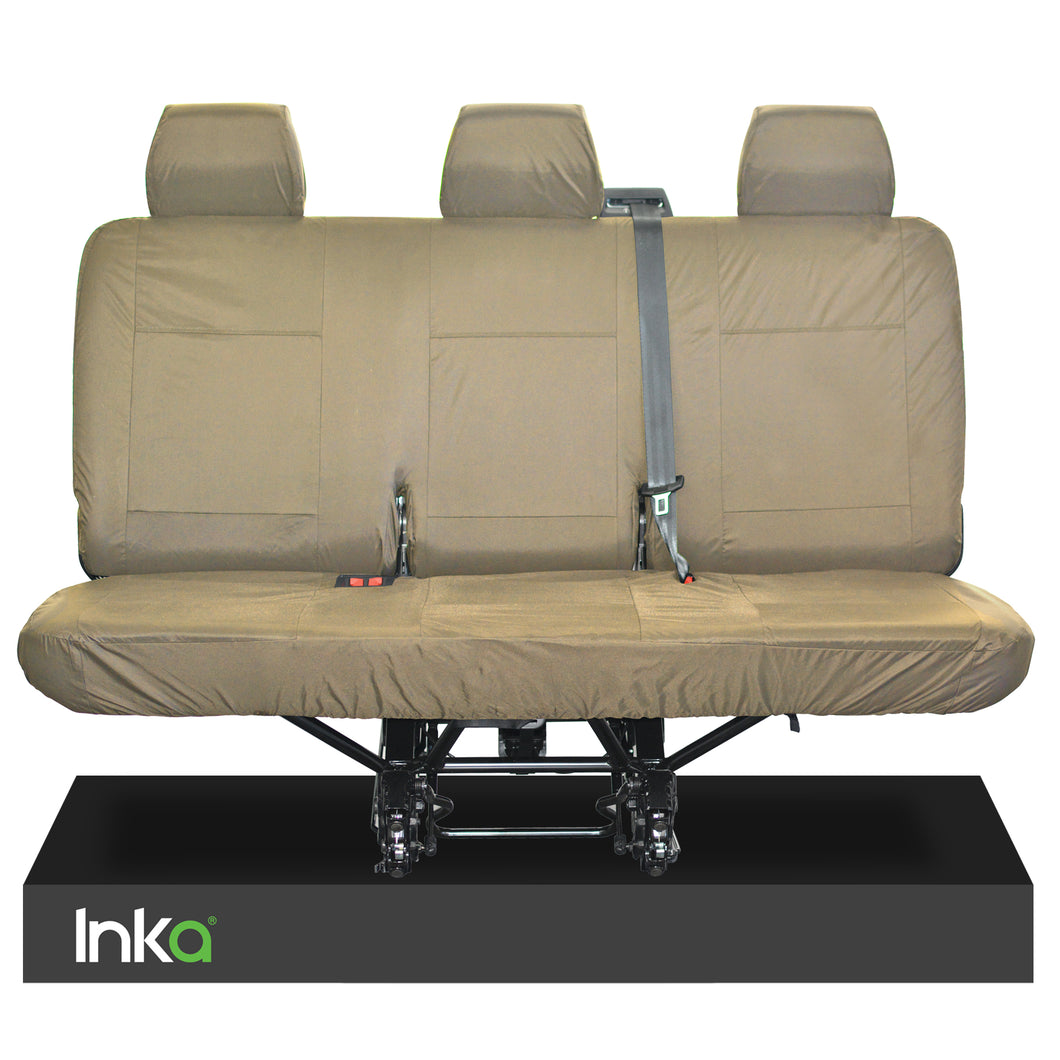 Volkswagen (VW) Transporter Shuttle Fully Tailored Waterproof Rear Set Seat Covers 2009 Onwards Heavy Duty Right Hand Drive Beige