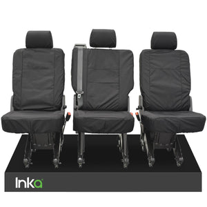 VW Transporter T6 Shuttle 3x Single Tailored Black Waterproof Seat Covers