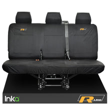 Load image into Gallery viewer, VW Transporter R-Line T6 Shuttle Rear Triple Waterproof Seat Covers Black
