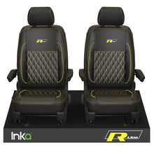 Load image into Gallery viewer, VW Transporter T6.1,T6,T5.1 R-Line INKA Front 1+1 Diamond Quilted Tailored Seat Covers Black MY 2015 Onwards ( Choice of 6 Colors )
