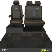Load image into Gallery viewer, VW Transporter T6.1,T6,T5.1 R-Line Front 1+2 Diamond Quilt Tailored Seat Covers &amp; Matching Tailored Floor Mat ( Choice of 6 Colours )
