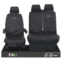 Load image into Gallery viewer, VW Transporter T6.1,T6,T5.1 Kombi or Panel Van Inka Front 1+2 Waterproof Seat Covers Black
