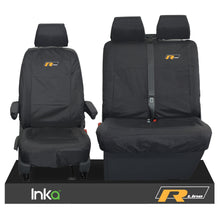 Load image into Gallery viewer, VW Transporter T6.1,T6,T5.1 Kombi or Panel Van Inka Front 1+2 Waterproof Seat Covers Black
