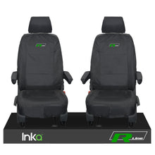 Load image into Gallery viewer, VW TRANSPORTER R-LINE T6 SHUTTLE FRONT 1+1 WATERPROOF SEAT COVERS BLACK
