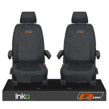Load image into Gallery viewer, VW TRANSPORTER R-LINE T6 SHUTTLE FRONT 1+1 WATERPROOF SEAT COVERS BLACK
