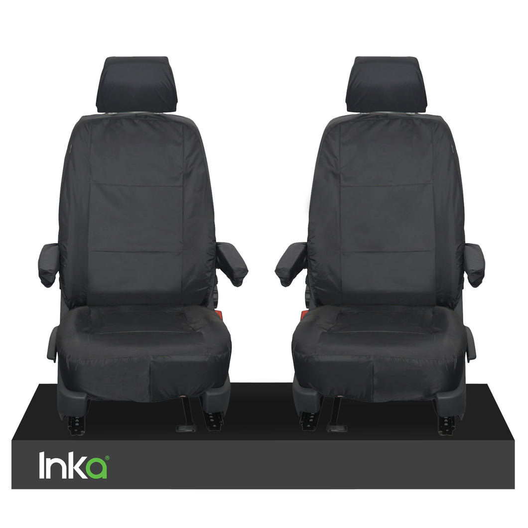 VW Transporter T5 Front Row Set Inka Fully Tailored Waterproof Seat Cover Black
