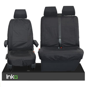 Volkswagen (VW) Transporter T5 Shuttle Fully Tailored Waterproof Front Set Seat Covers 2009 Onwards Heavy Duty Left Hand Drive Black
