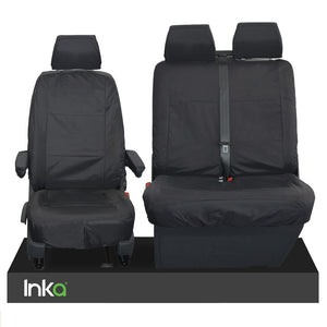 Volkswagen (VW) Transporter T5 Shuttle Fully Tailored Waterproof Front Set Seat Covers 2006-2009 Heavy Duty Right Hand Drive Black