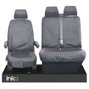Volkswagen (VW) Transporter T5 Fully Tailored Waterproof Front Set Seat Covers 2006-2009 Heavy Duty Right Hand Drive Grey