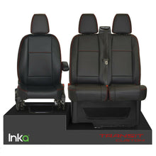 Load image into Gallery viewer, Ford Transit Custom INKA Tailored Front Seat Covers Black OEM Vinyl Matt Leatherette  - MY 2012 onwards Without Embroidery [Choice of 7 Stitch colours]
