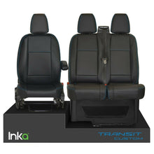Load image into Gallery viewer, Ford Transit Custom INKA Tailored Front Seat Covers Black OEM Vinyl Matt Leatherette  - MY 2012 onwards Without Embroidery [Choice of 7 Stitch colours]

