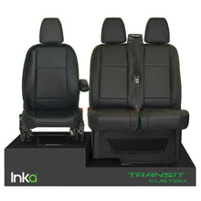 Load image into Gallery viewer, Ford Transit Custom INKA Tailored Front Seat Covers Black OEM Vinyl Matt Leatherette  - MY 2012 onwards Without Embroidery [Choice of 7 Stitch colours]
