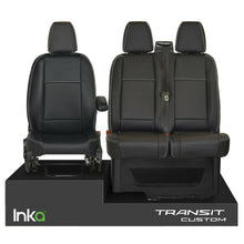 Load image into Gallery viewer, Ford Transit Custom INKA Tailored Front Seat Covers Black OEM Vinyl Matt Leatherette  - MY 2012 onwards Without Embroidery [Choice of 7 Stitch colours]
