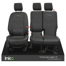 Load image into Gallery viewer, Ford Transit Connect Front INKA Tailored Seat Covers Black Bentley Diamond Quilt MARK 2 - MY-2013-2023
