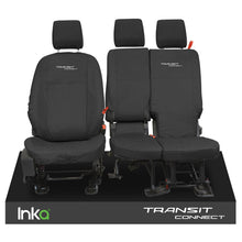 Load image into Gallery viewer, Ford Transit Connect INKA Front Tailored Waterproof Seat Covers with EMB Black MY13-23
