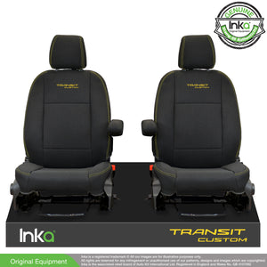 Ford Transit Custom Heavy Duty Front 1+1 Seat Covers Genuine OEM MY 12-2023 [Choice of 6 Colours]