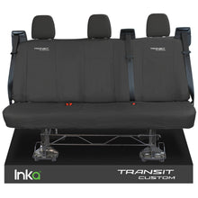 Load image into Gallery viewer, Ford Transit Custom Rear Triple INKA Tailored Waterproof Seat Covers White Transit Custom Embroidery [Choice of 2 Colours] MY2012 - 2023

