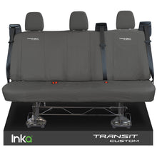 Load image into Gallery viewer, Ford Transit Custom Rear Triple INKA Tailored Waterproof Seat Covers White Transit Custom Embroidery [Choice of 2 Colours] MY2012 - 2023
